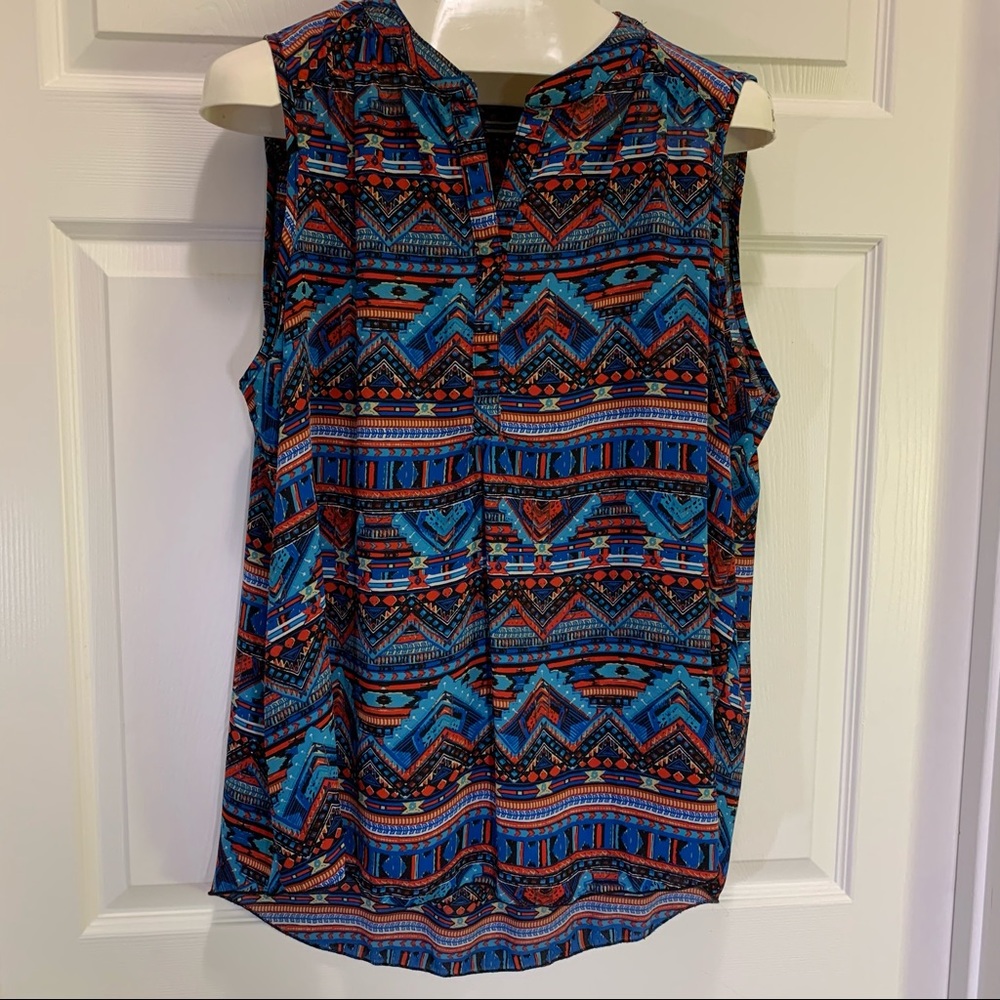 Living Doll Blues & Red w/ White Sleeveless Top 1X